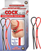 My Cockring Extreme Cocktie-Pack of Two - Black- Red