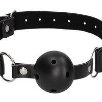 Breathable Ball Gag With Nipple Clamps - Black