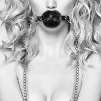 Breathable Ball Gag With Nipple Clamps - Black