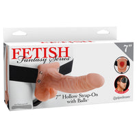 Fetish Fantasy Series 7 Inch Hollow Strap-on With Balls - Flesh