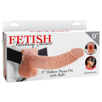 Fetish Fantasy Series 9 Inch Hollow Strap-on With Balls - Flesh