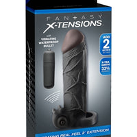 Fantasy X-Tensions Vibrating Real Feel 2-Inch  Extension - Black