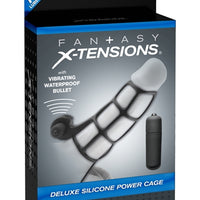 Fantasy X-Tensions Deluxe Silicone Power Cage  - Black