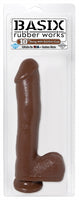 Basix Rubber Works - 10 Inch Dong With Suction Cup - Brown