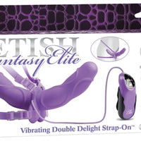 Fetish Fantasy Elite Vibrating Double Delight Strap-on - Purple