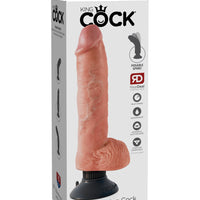 King Cock 10-Inch Vibrating Cock With Balls -  Flesh