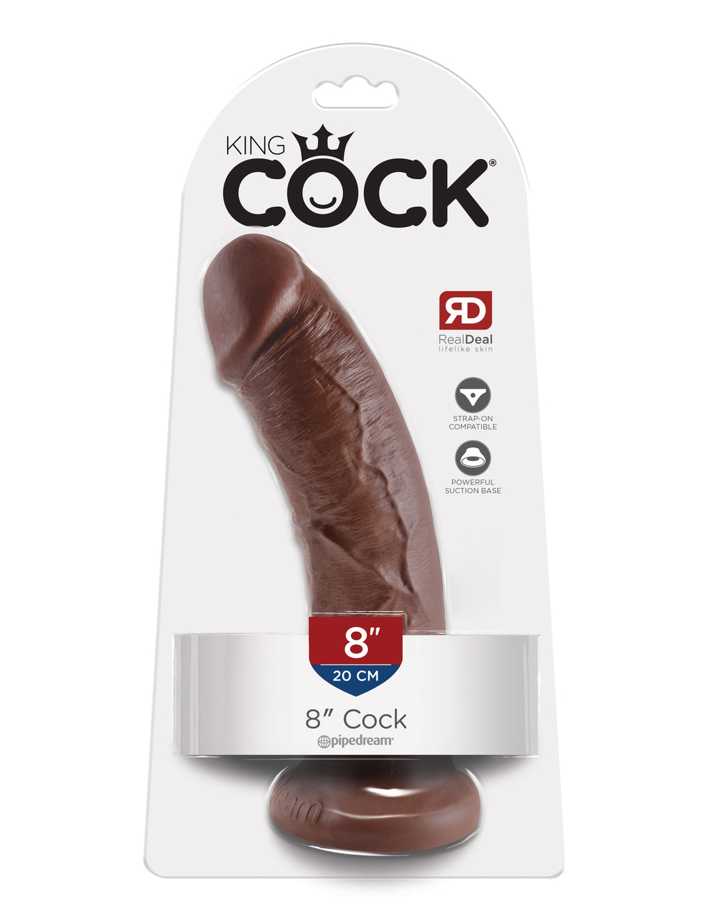 King Cock 8-Inch Cock Brown