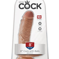 King Cock  8" Cock With Balls - Tan