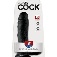 King Cock 8-Inch Cock With Balls - Black