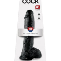 King Cock 10-Inch Cock With Balls - Black