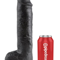 King Cock 11 Inch With Balls - Black