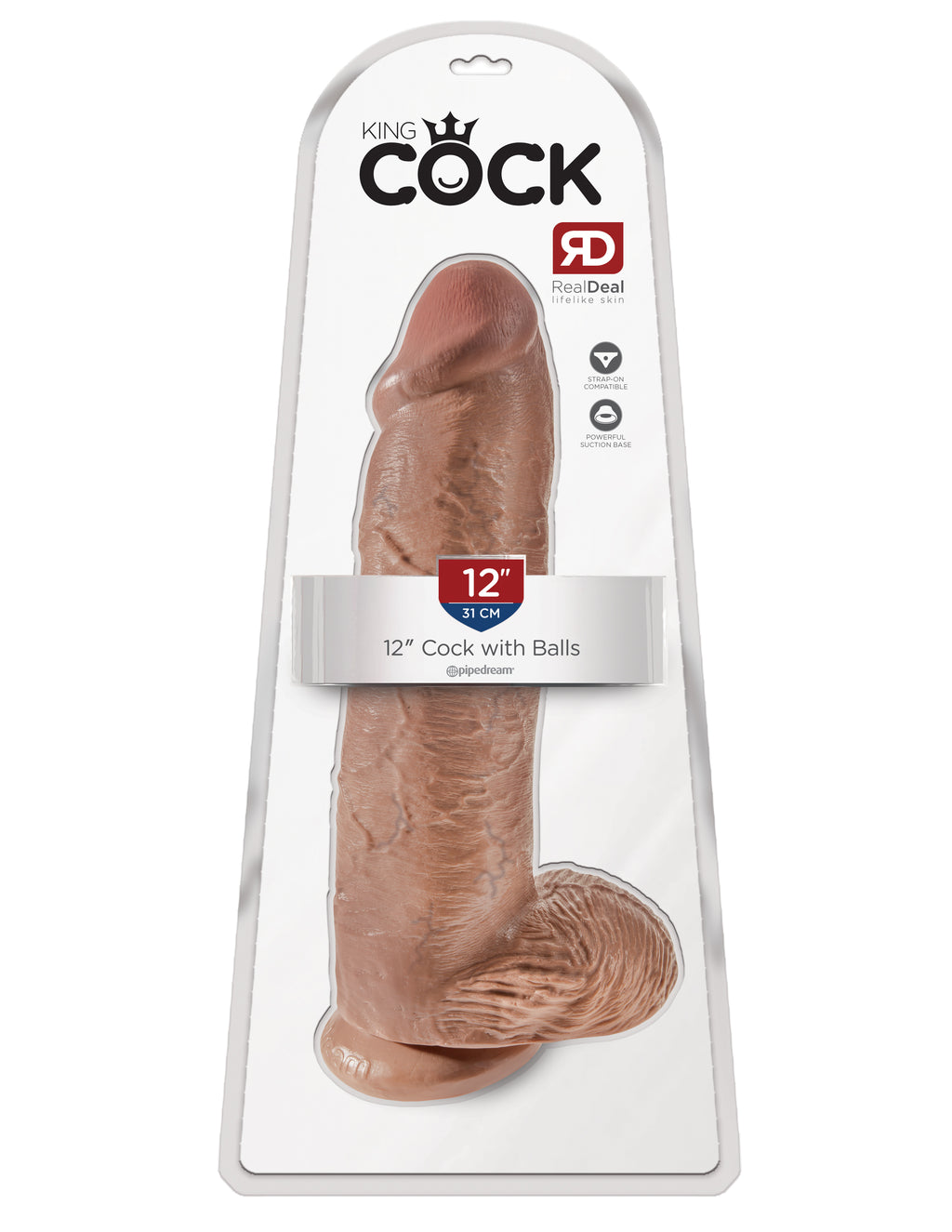 King Cock  12" Cock With Balls - Tan