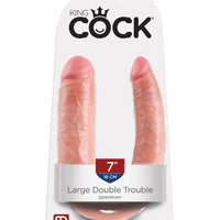 King Cock Double Trouble - Large - Flesh