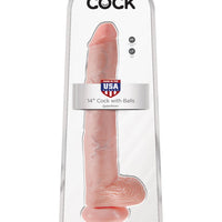 King Cock 14" Cock With Balls - Light