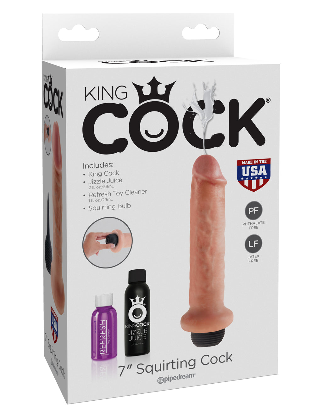 King Cock 7" Squirting Cock - Flesh