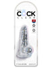 King Cock Clear 4" Cock With Balls