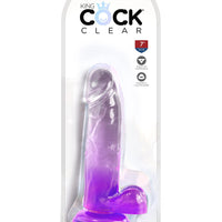 King Cock Clear 7 Inch With Balls - Purple