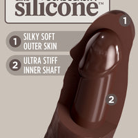 King Cock Elite 11 Inch Silicone Dual Density Cock - Brown