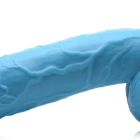 Pop Pecker 8.25 Inch Dildo With Balls - Blue