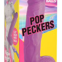 Pop Pecker 8.25 Inch Dildo With Balls - Purple