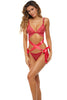 Love Status Lace 2 Pc Bra Set - Medium/large - Red