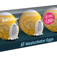 3 Pc Set Masturbator Egg - Fierce - Yellow