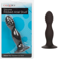 Silicone Ribbed Anal Stud - Black