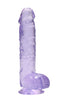 6 Inch Realistic Dildo With Balls - Purple