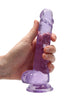 7 Inch Realistic Dildo With Balls - Purple