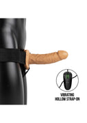 Vibrating Hollow Strapon Without Balls 6 Inch - Balls 6 Inch - Tan