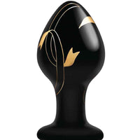 Secret Kisses - 3.5 Inch Handblown Glass Plug - Black