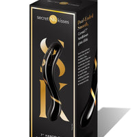 Secret Kisses - 7 Inch Handblown Double Ended  Dildo - Black