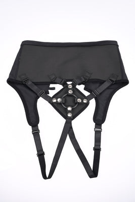High Waisted Corset Strap on - Black