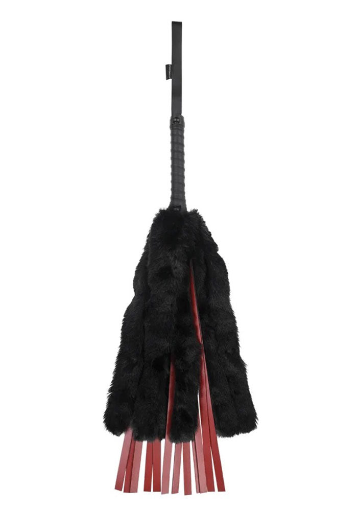 Saffron Faux Fur Flogger - Black/red