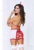 4pc Nurse Bedroom Costume - White-red - One Size