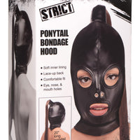 Ponytail Bondage Hood - Black