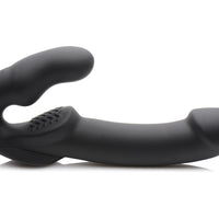 Evoke Rechargeable Vibrating Silicone Strapless Strap on - Black