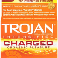 Trojan Intensified Charged Orgasmic Pleasure Condoms - 3 Pack