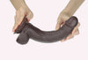 Get Lucky 9 Inch Real Skin Dildo - Dark Brown