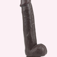 Get Lucky 9 Inch Real Skin Dildo - Dark Brown