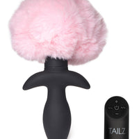 Waggerz Moving and Vibrating Bunny Tail Anal Plug  - Pink