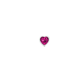 Cheeky Charms - Silver Metal Butt Plug - Heart - Bright Pink - Small