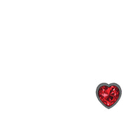 Cheeky Charms - Gunmetal Metal Butt Plug - Heart - Dark Red - Medium