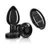 Cheeky Charms - Rechargeable Vibrating Metal Butt  Plug With Remote Control - Gunmetal - Medium -  Preorder Only
