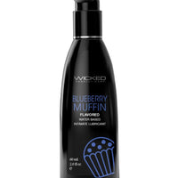 Aqua Blueberry Muffin Water Flavored Water- Based Lubricant - 2  Fl Oz-60ml