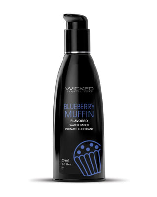 Aqua Blueberry Muffin Water Flavored Water- Based Lubricant - 2  Fl Oz-60ml