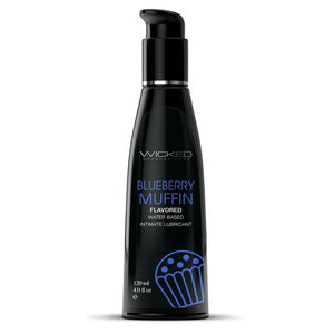 Aqua Blueberry Muffin Water Flavored Water- Based Lubricant - 4 Fl Oz-120ml