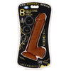 Pro Sensual Premium Silicone 8 Inch Dong With 3  Cockrings - Brown