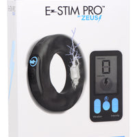 E-Stim Pro Silicone Cock Ring With Remote - Black