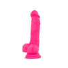 Neo - 7.5 Inch Dual Density Cock With Balls - Neon Pink